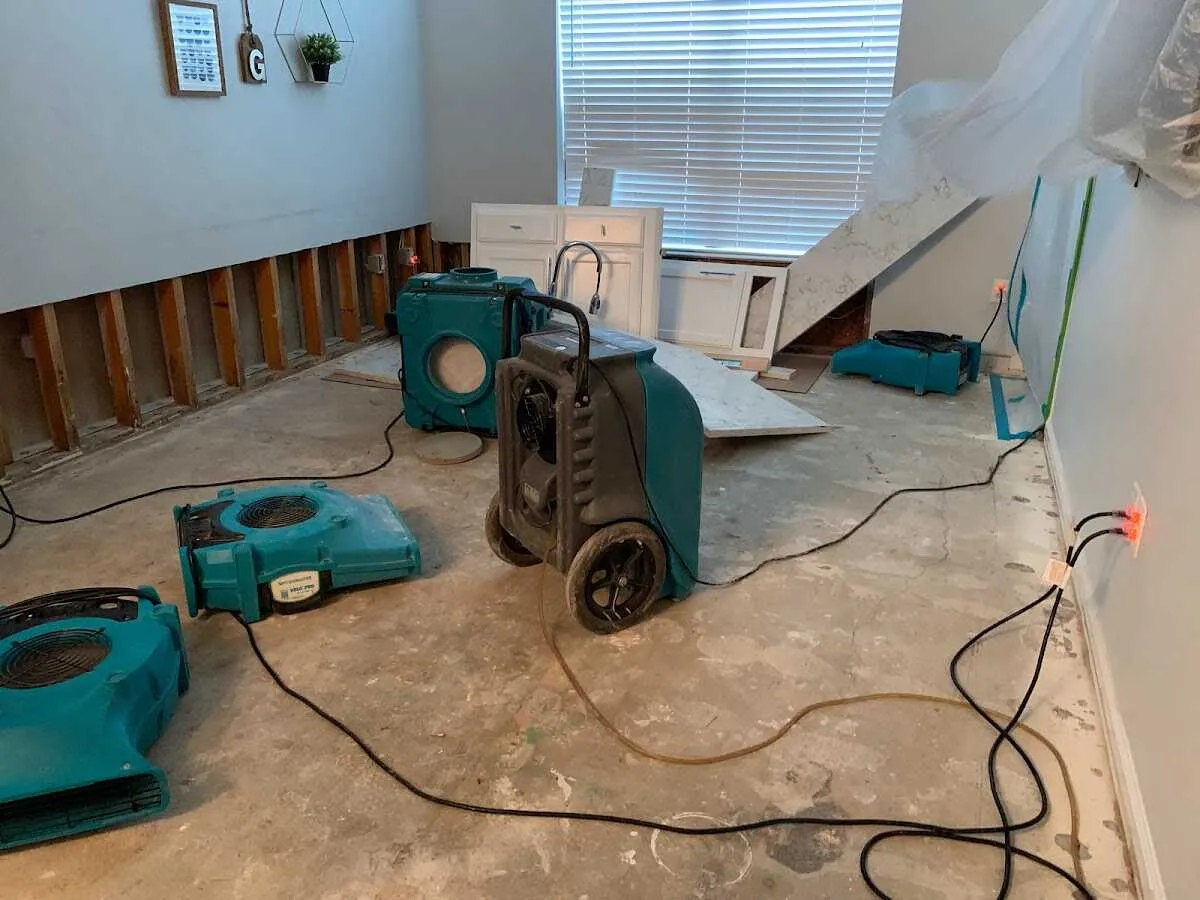 Dehumidifier in flood-cut room for Water Extraction & Removal in Los Altos